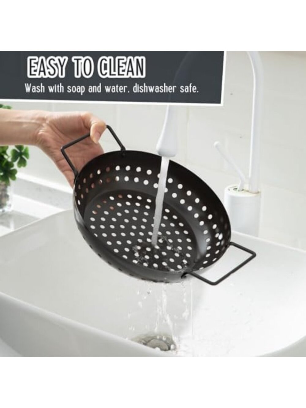 3-Pack Stainless Steel Grill Topper Pans for BBQ, Nonstick Vegetable & Meat - Picture 6 of 6